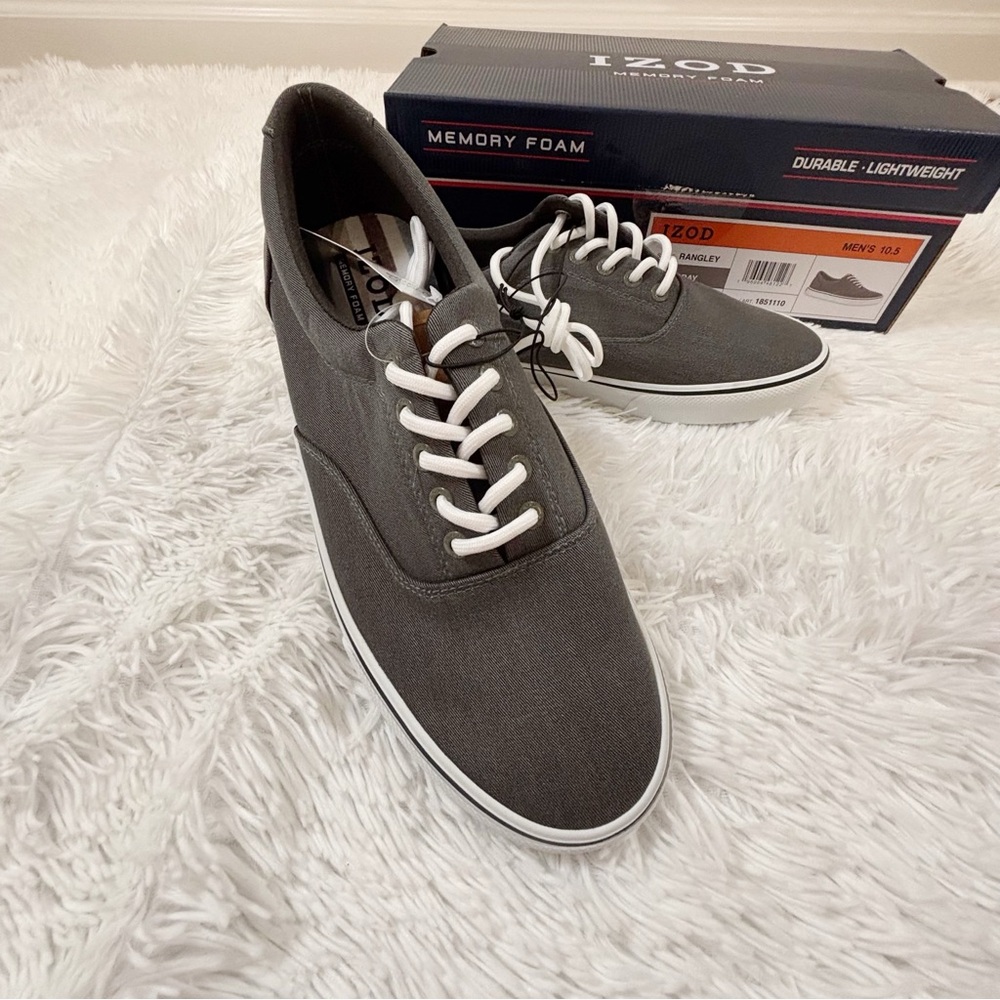 IZOD Men's Rangley‎ memory foam sneakers durable light weight in grey